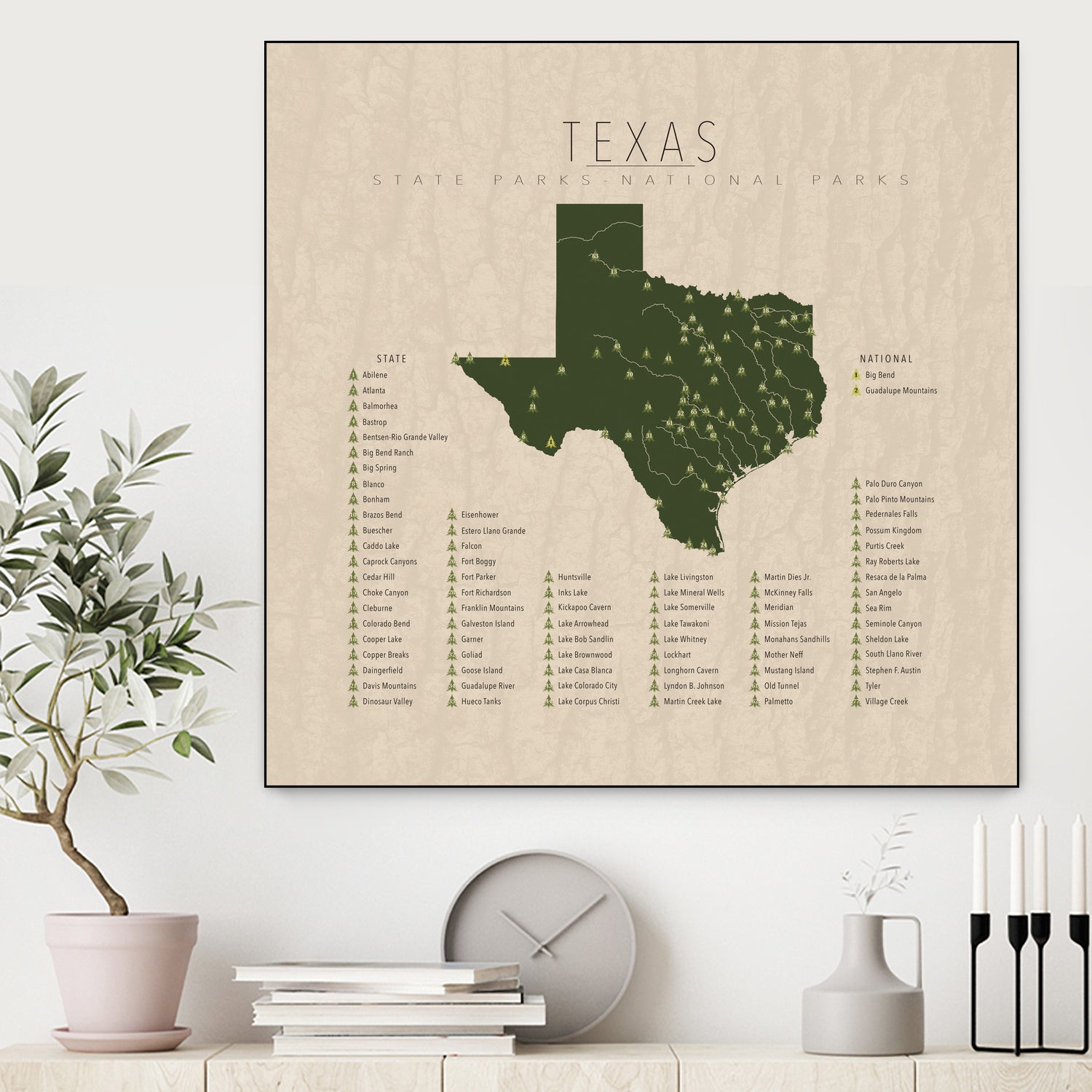 Texas Parks by Finlay McNevin on GIANT ART - green typography