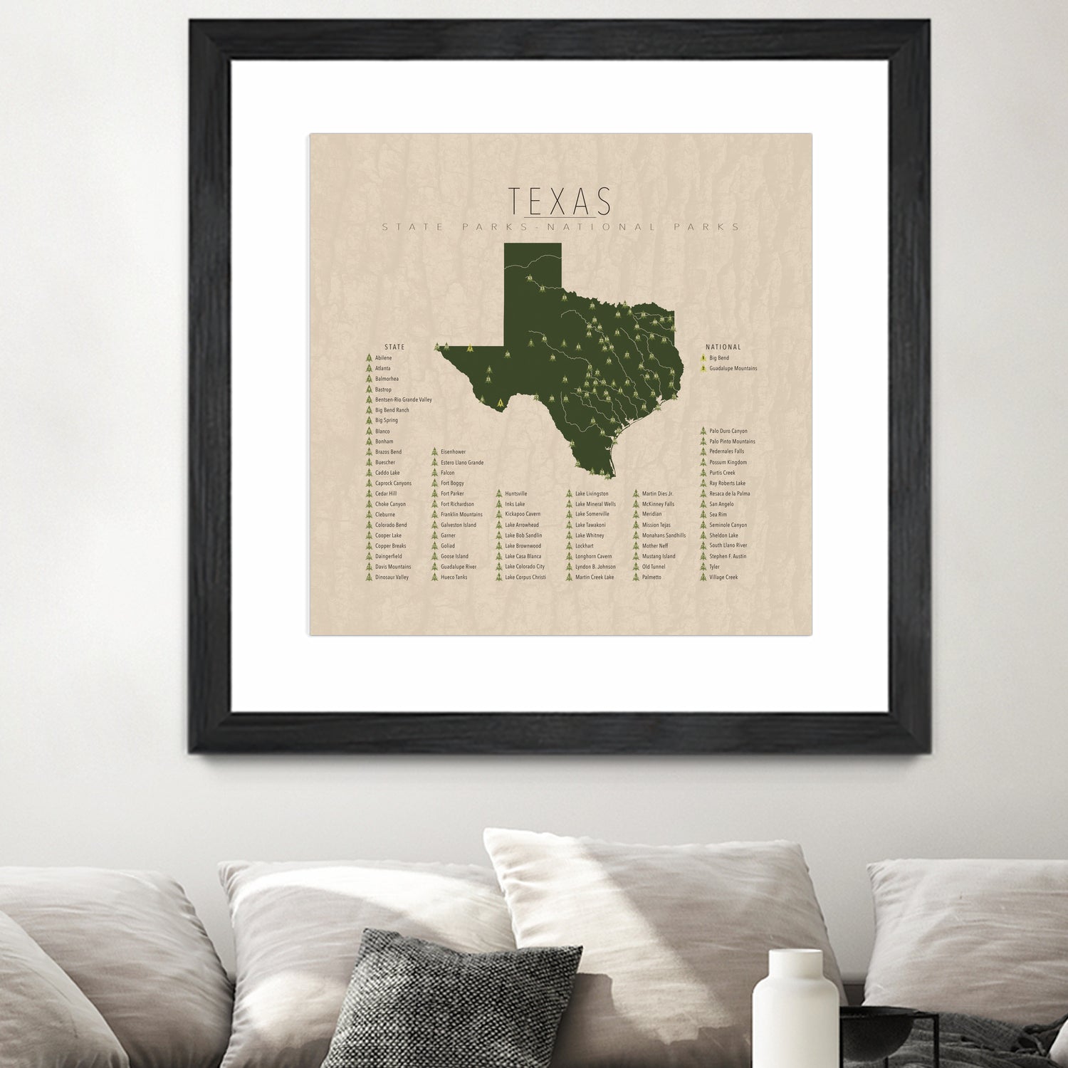 Texas Parks by Finlay McNevin on GIANT ART - green typography