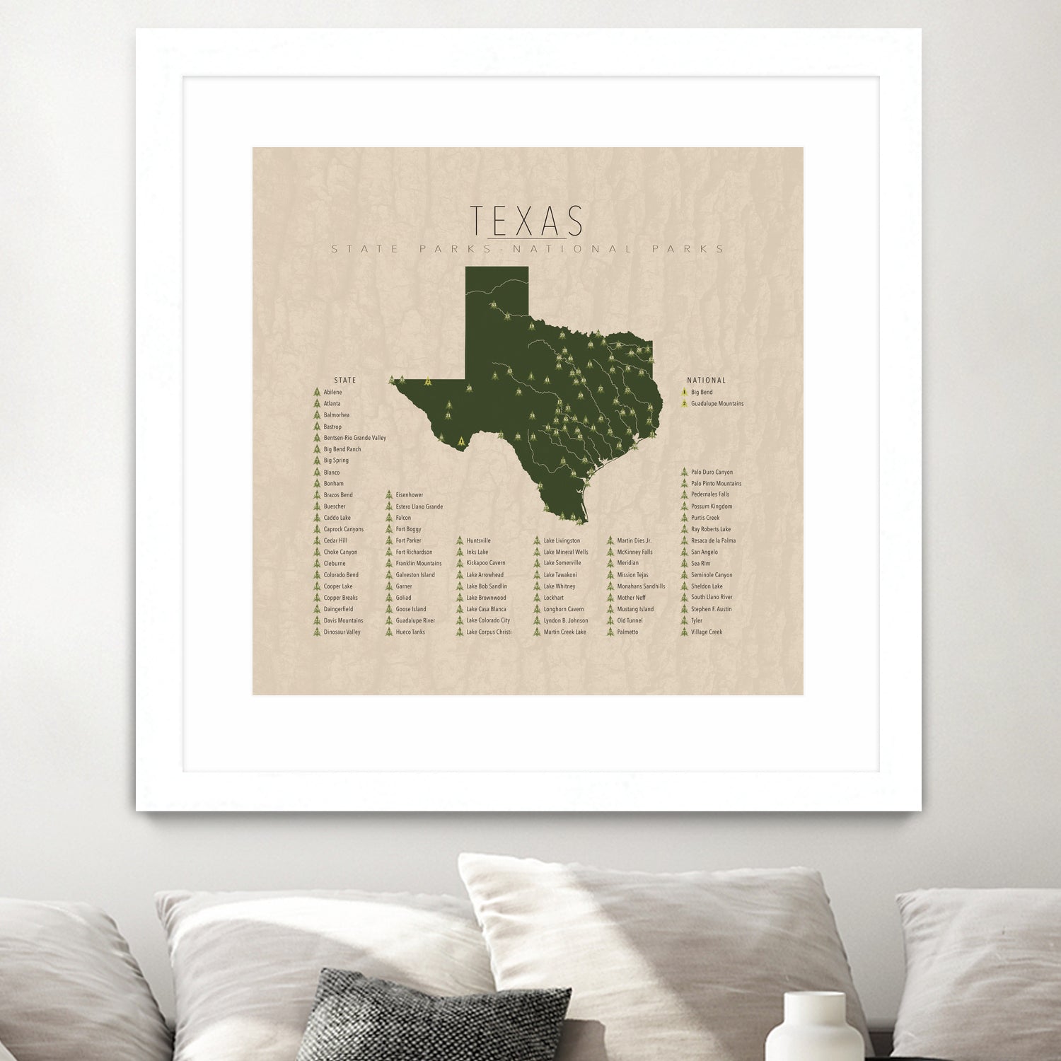 Texas Parks by Finlay McNevin on GIANT ART - green typography