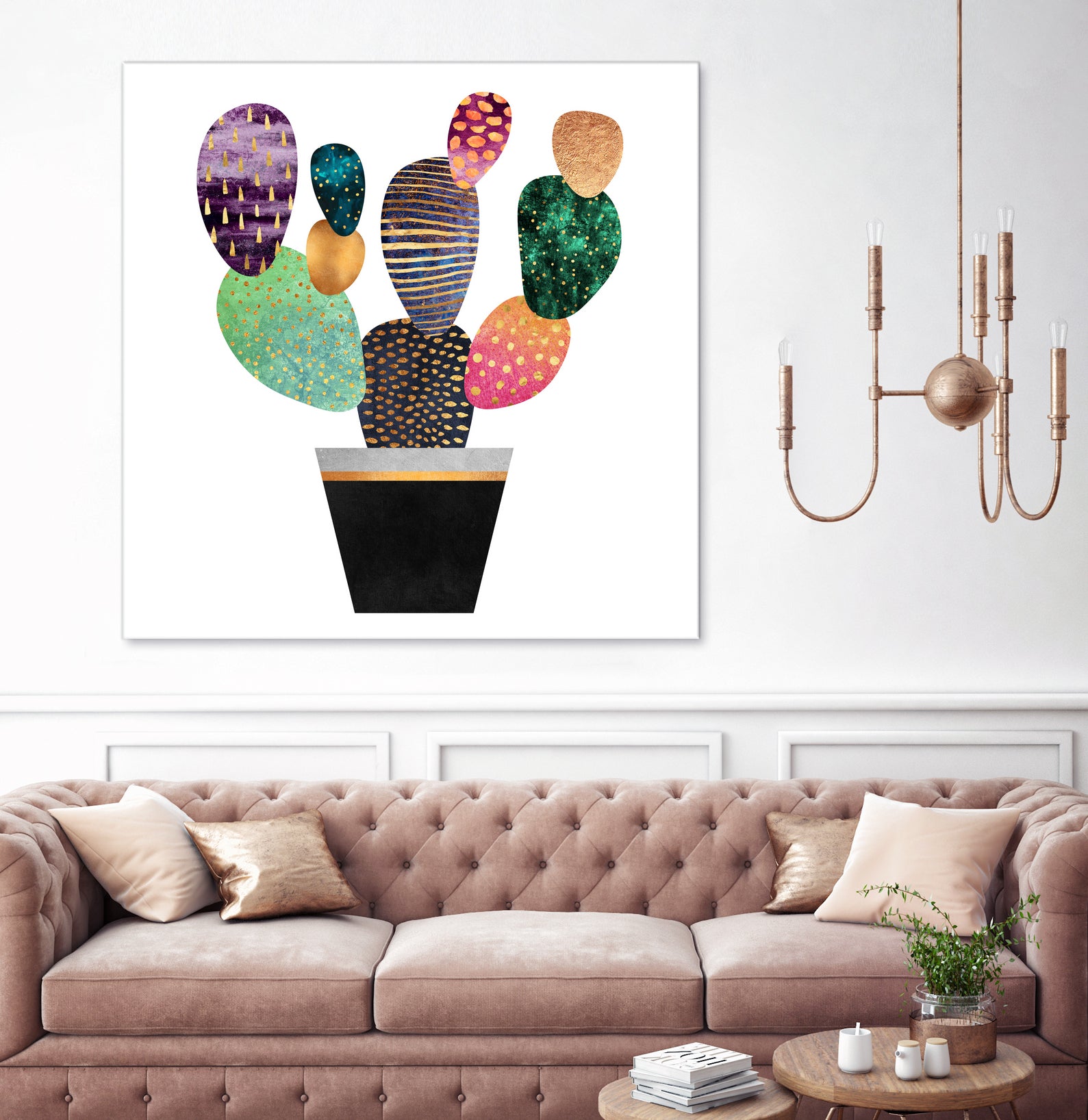 Pretty Cactus by Elisabeth Fredriksson on GIANT ART - blue mixed media