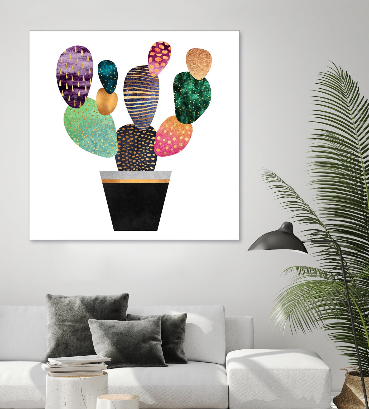 Pretty Cactus by Elisabeth Fredriksson on GIANT ART - blue mixed media