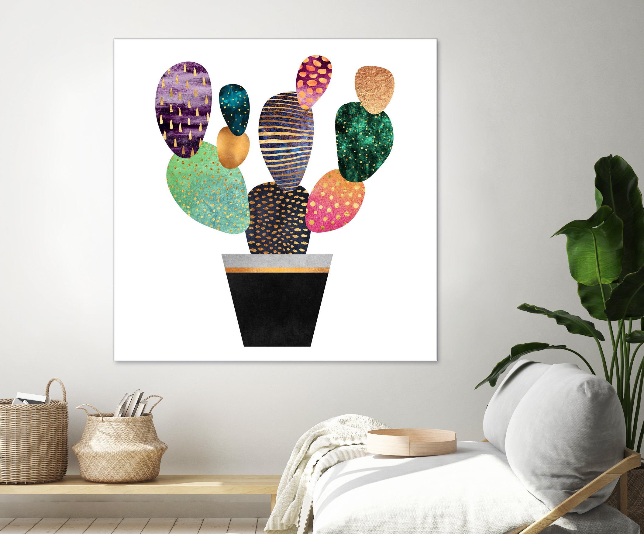 Pretty Cactus by Elisabeth Fredriksson on GIANT ART - blue mixed media