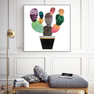 Pretty Cactus by Elisabeth Fredriksson on GIANT ART - blue mixed media