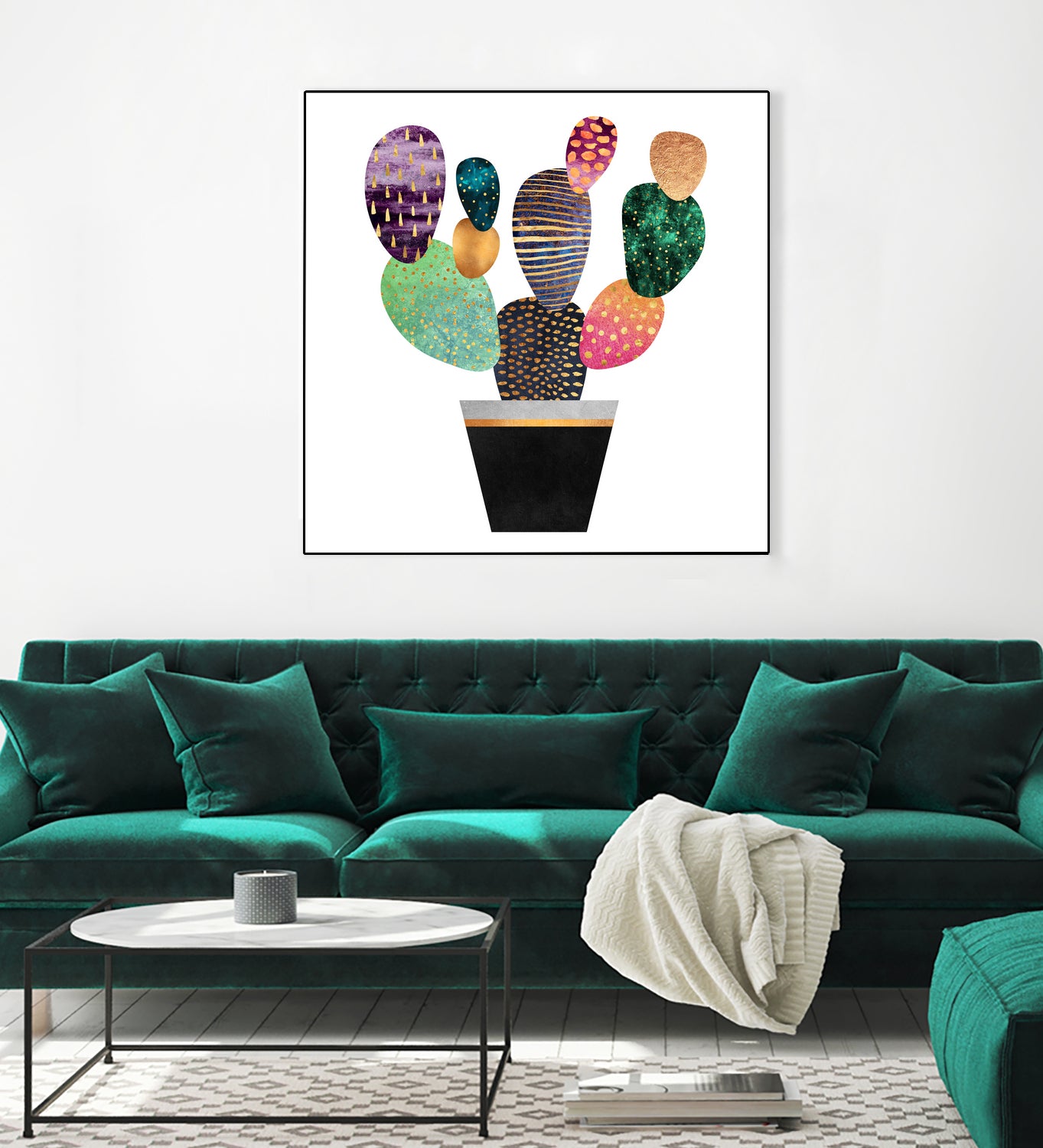 Pretty Cactus by Elisabeth Fredriksson on GIANT ART - blue mixed media