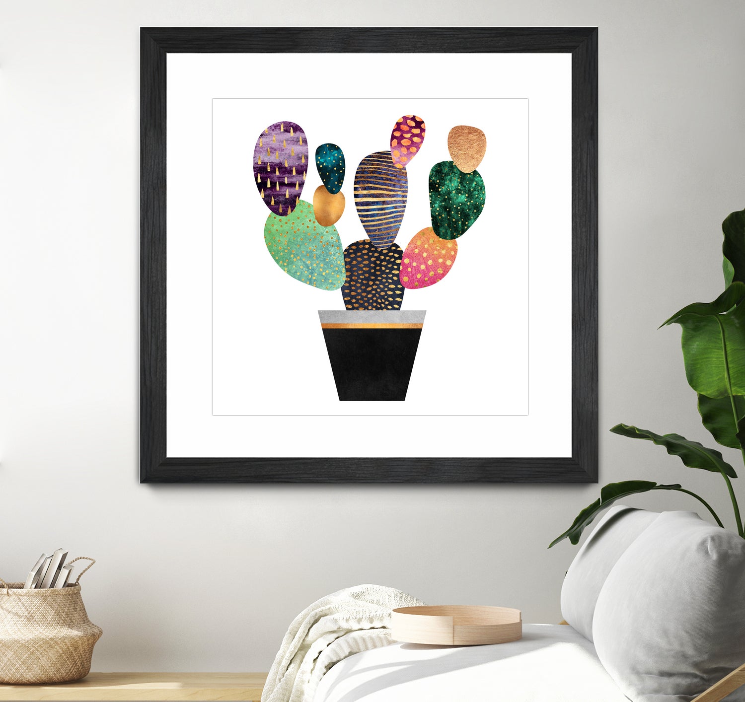 Pretty Cactus by Elisabeth Fredriksson on GIANT ART - blue mixed media