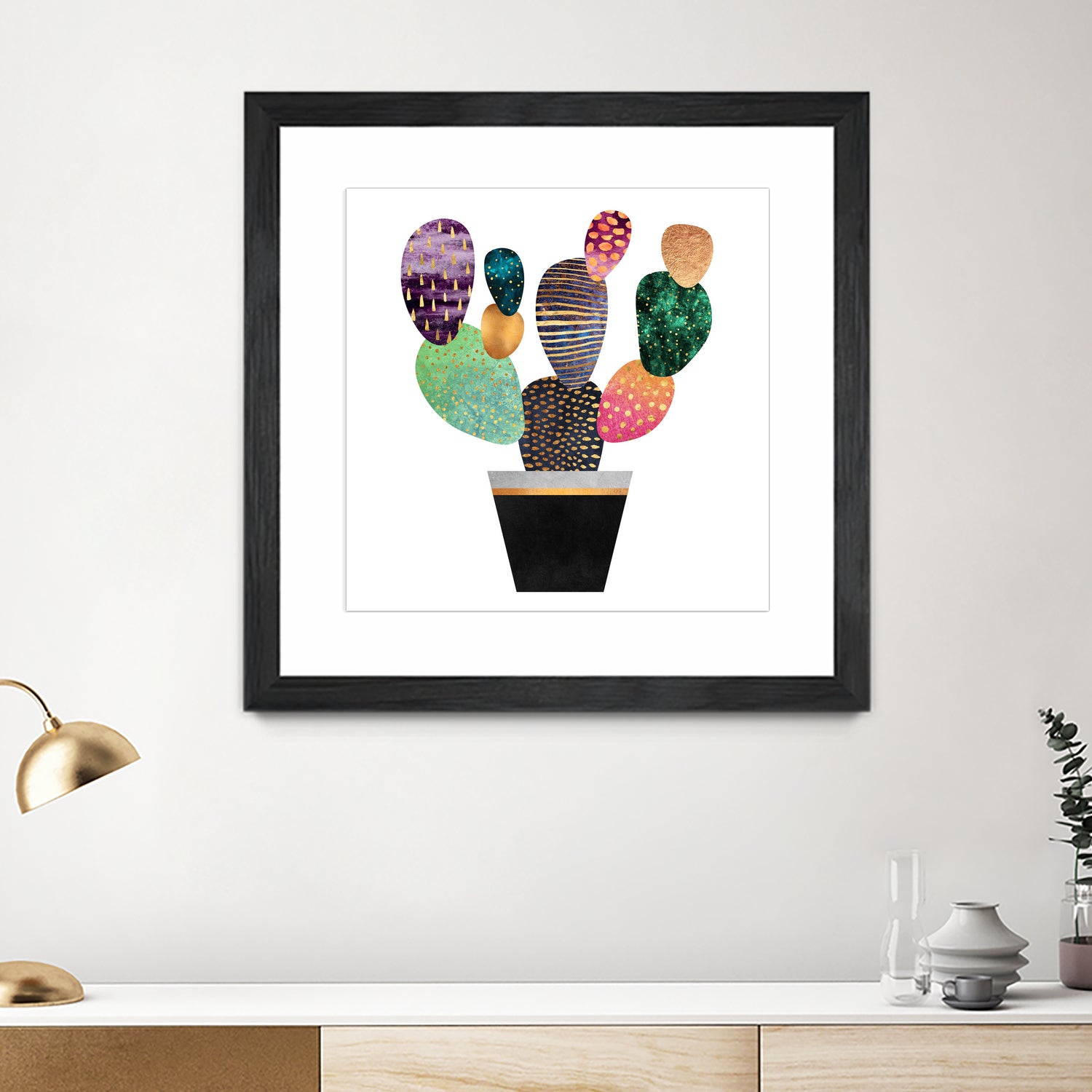 Pretty Cactus by Elisabeth Fredriksson on GIANT ART - blue mixed media