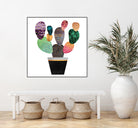 Pretty Cactus by Elisabeth Fredriksson on GIANT ART - blue mixed media