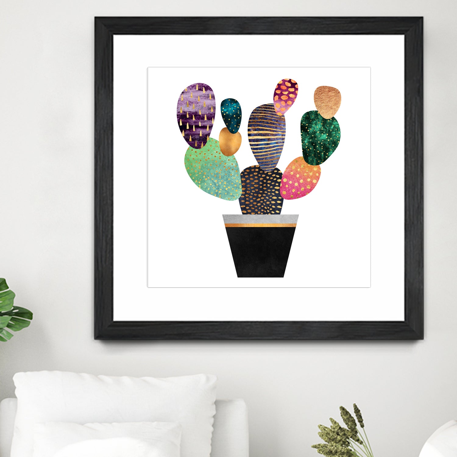 Pretty Cactus by Elisabeth Fredriksson on GIANT ART - blue mixed media