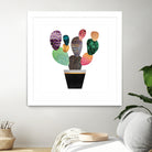 Pretty Cactus by Elisabeth Fredriksson on GIANT ART - blue mixed media