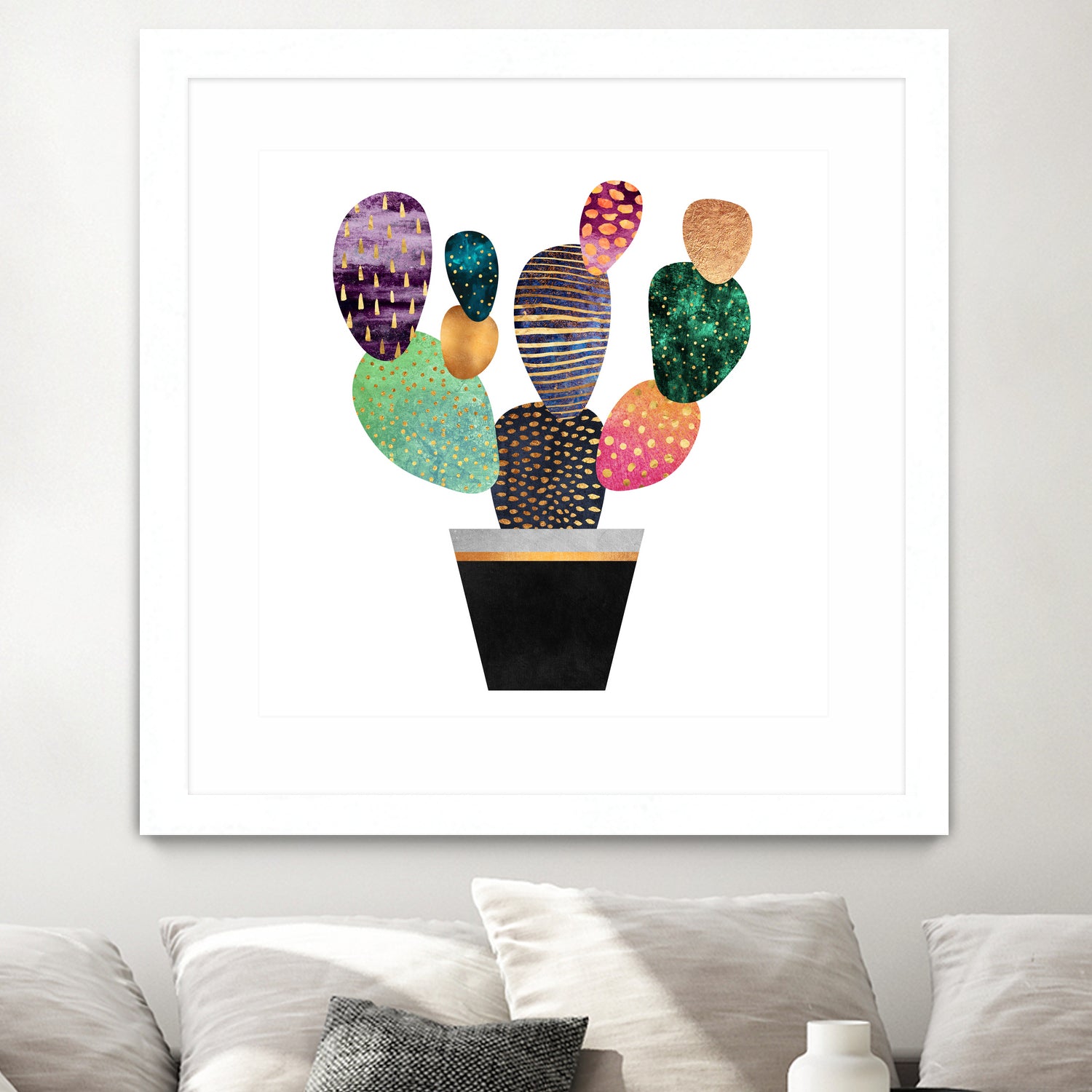 Pretty Cactus by Elisabeth Fredriksson on GIANT ART - blue mixed media