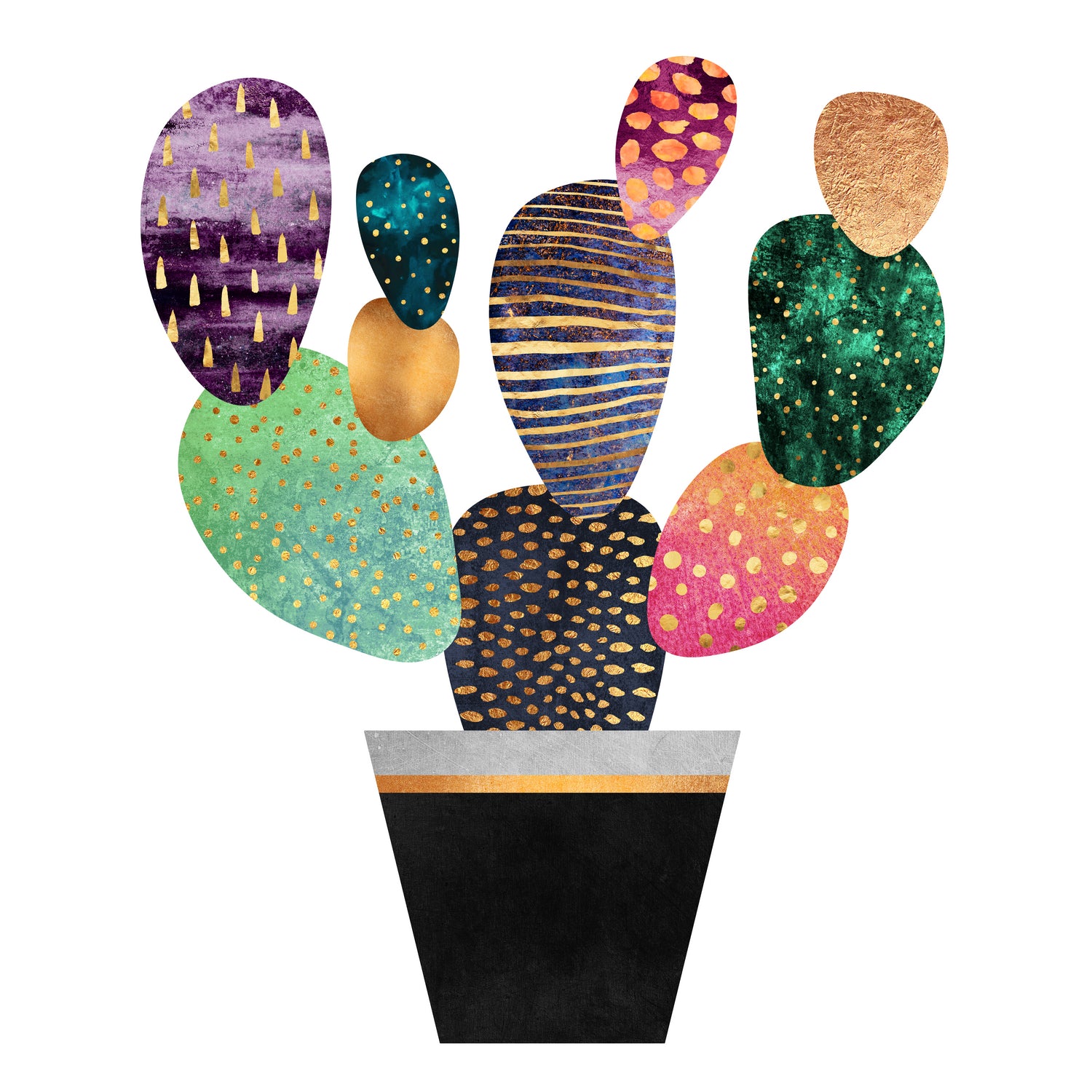 Pretty Cactus by Elisabeth Fredriksson on GIANT ART - blue mixed media