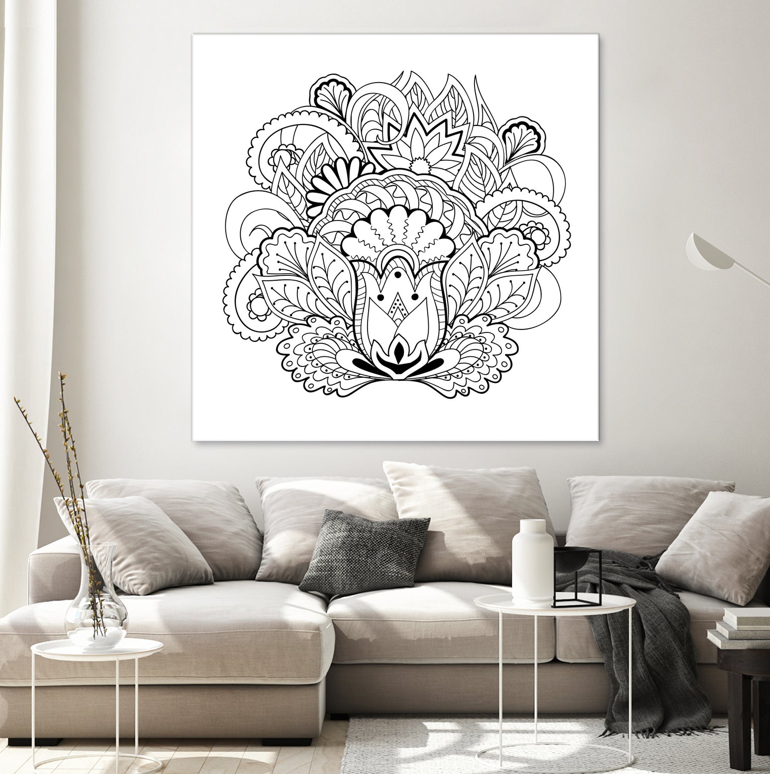 black&white zen-like composition by Galyna Novykova on GIANT ART - white digital drawing