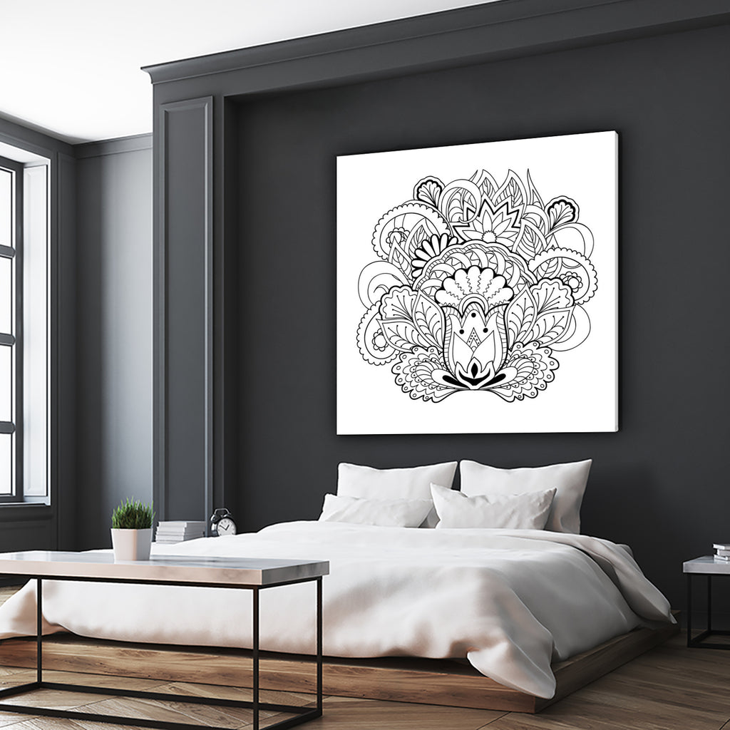 black&white zen-like composition by Galyna Novykova on GIANT ART - white digital drawing