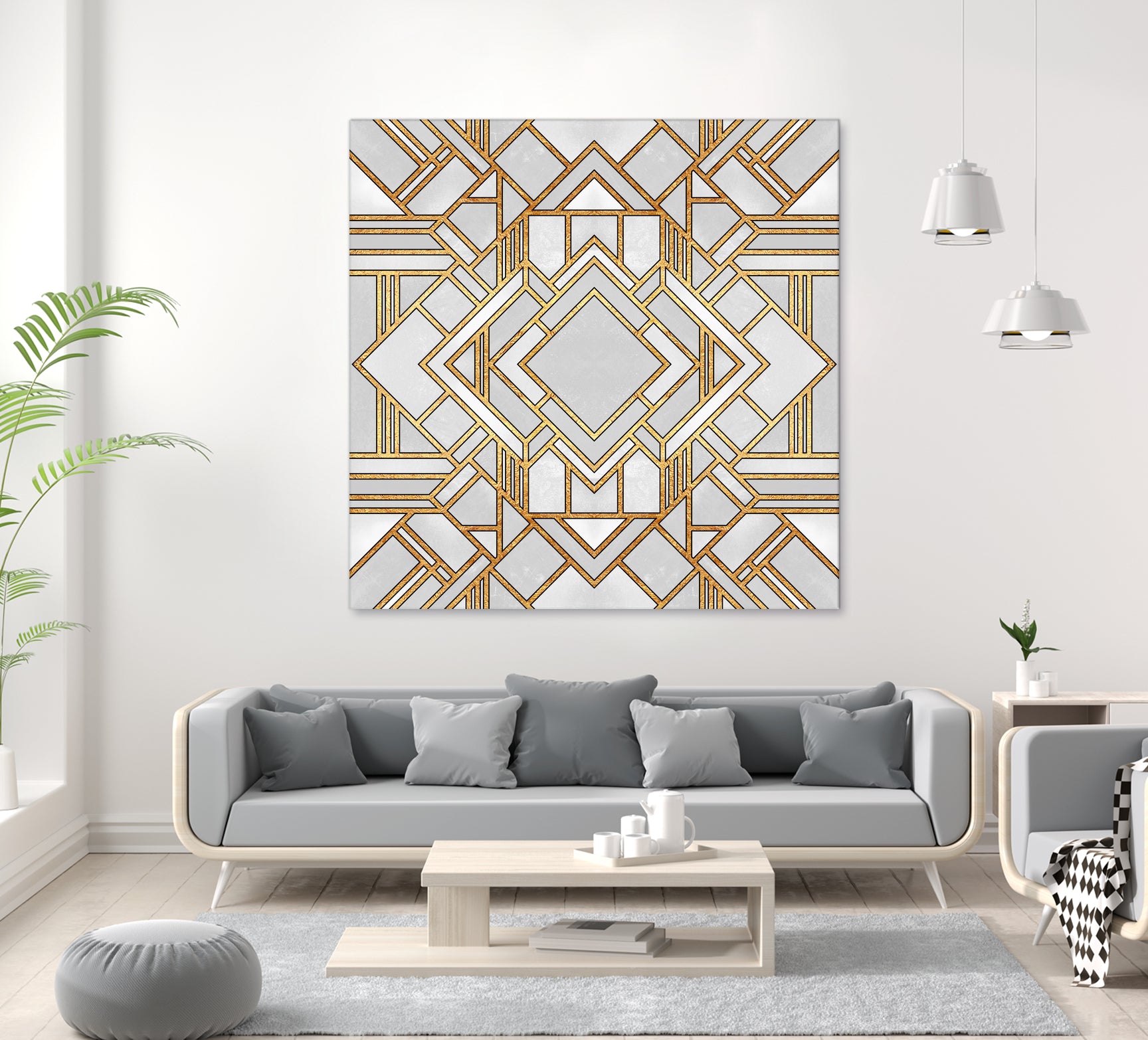 Art Deco 1 by Elisabeth Fredriksson on GIANT ART - white mixed media