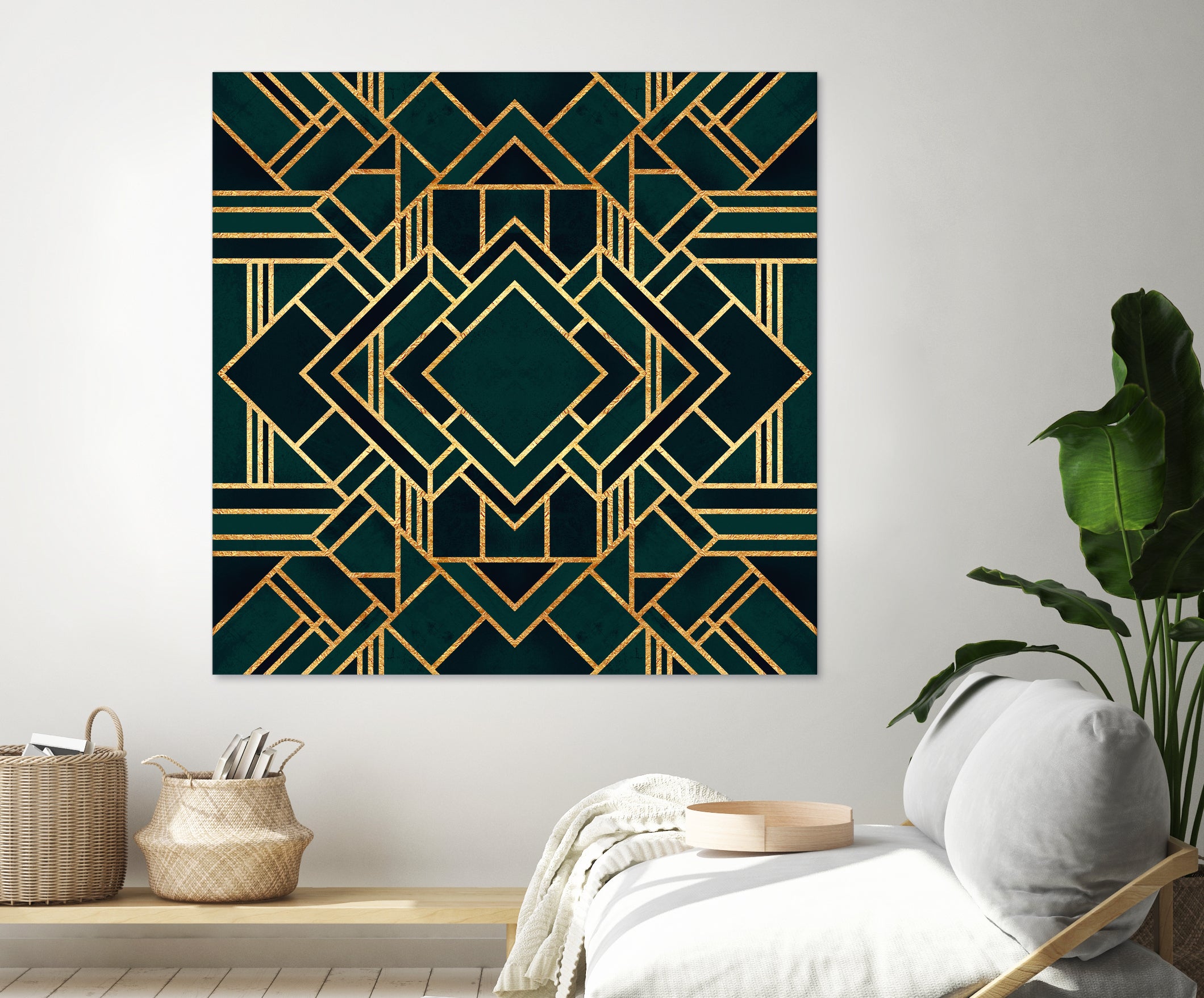 Art Deco 2 by Elisabeth Fredriksson on GIANT ART - green mixed media