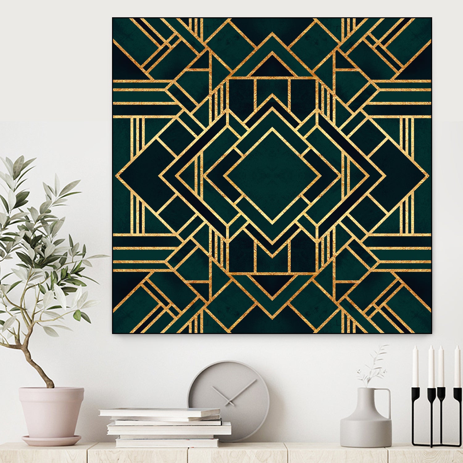 Art Deco 2 by Elisabeth Fredriksson on GIANT ART - green mixed media