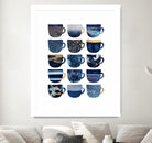 Pretty Blue Coffee Cups by Elisabeth Fredriksson on GIANT ART - blue digital painting