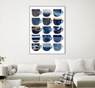 Pretty Blue Coffee Cups by Elisabeth Fredriksson on GIANT ART - blue digital painting