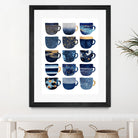 Pretty Blue Coffee Cups by Elisabeth Fredriksson on GIANT ART - blue digital painting