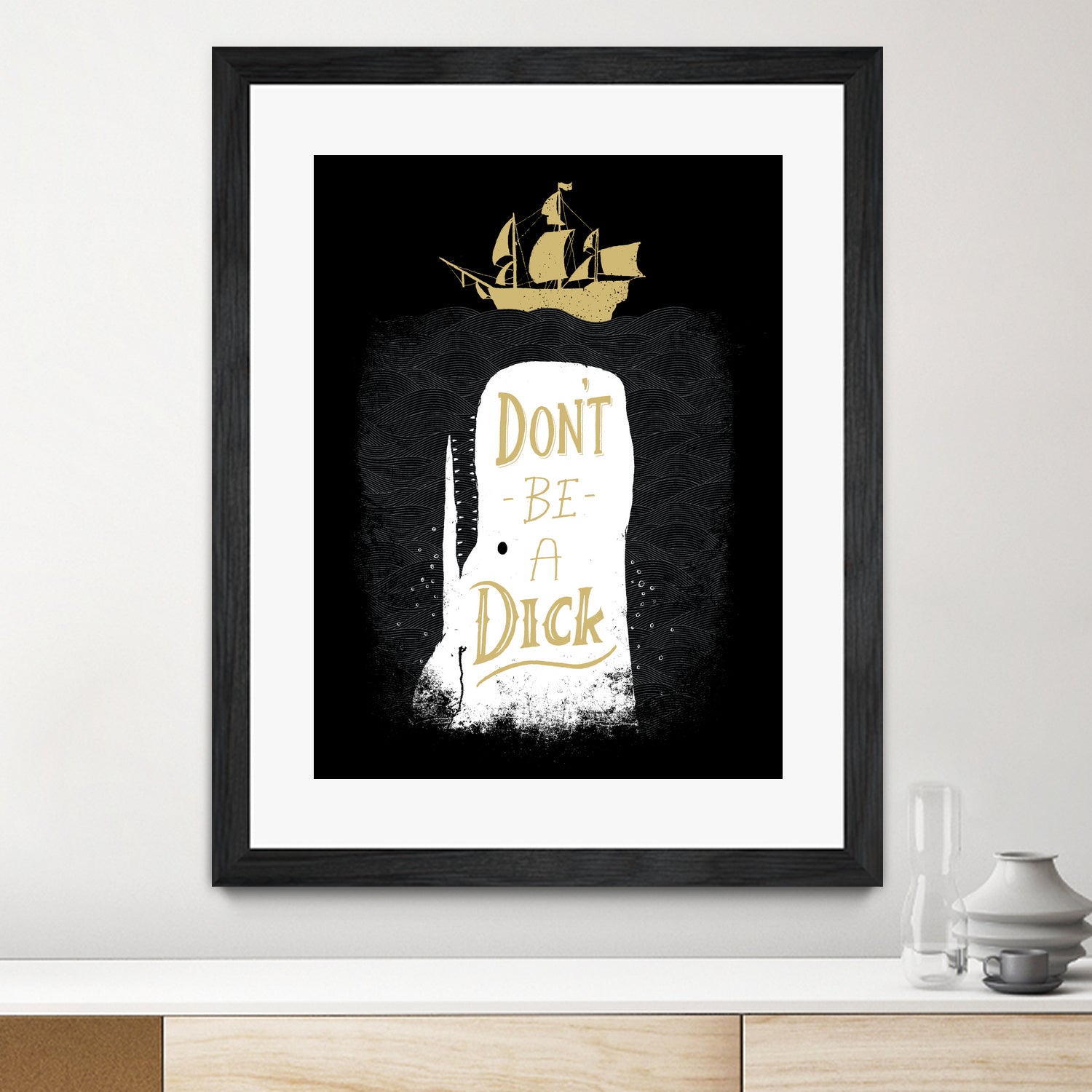 Don't Be A Dick by Michael Buxton on GIANT ART - black digital painting