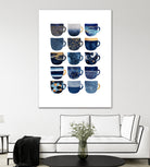 Pretty Blue Coffee Cups by Elisabeth Fredriksson on GIANT ART - blue digital painting