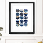 Pretty Blue Coffee Cups by Elisabeth Fredriksson on GIANT ART - blue digital painting