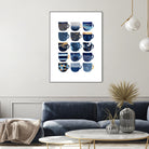 Pretty Blue Coffee Cups by Elisabeth Fredriksson on GIANT ART - blue digital painting