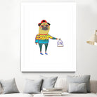 gin pug by Ashley Percival on GIANT ART - white digital drawing