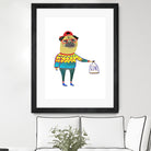 gin pug by Ashley Percival on GIANT ART - white digital drawing