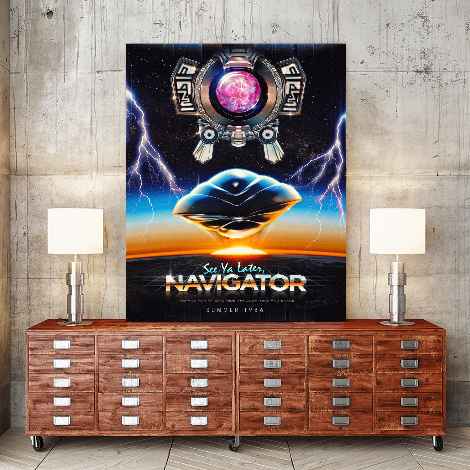 Flight of the Navigator Inspired Retro Poster by Barrett Biggers on GIANT ART - black vector illustration