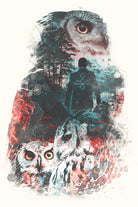 Not What They Seem A Twin Peaks Owl Tribute by Barrett Biggers on GIANT ART - yellow digital painting