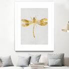 Golden Dragonfly by Patrycja Polechonska on GIANT ART - gray mixed media