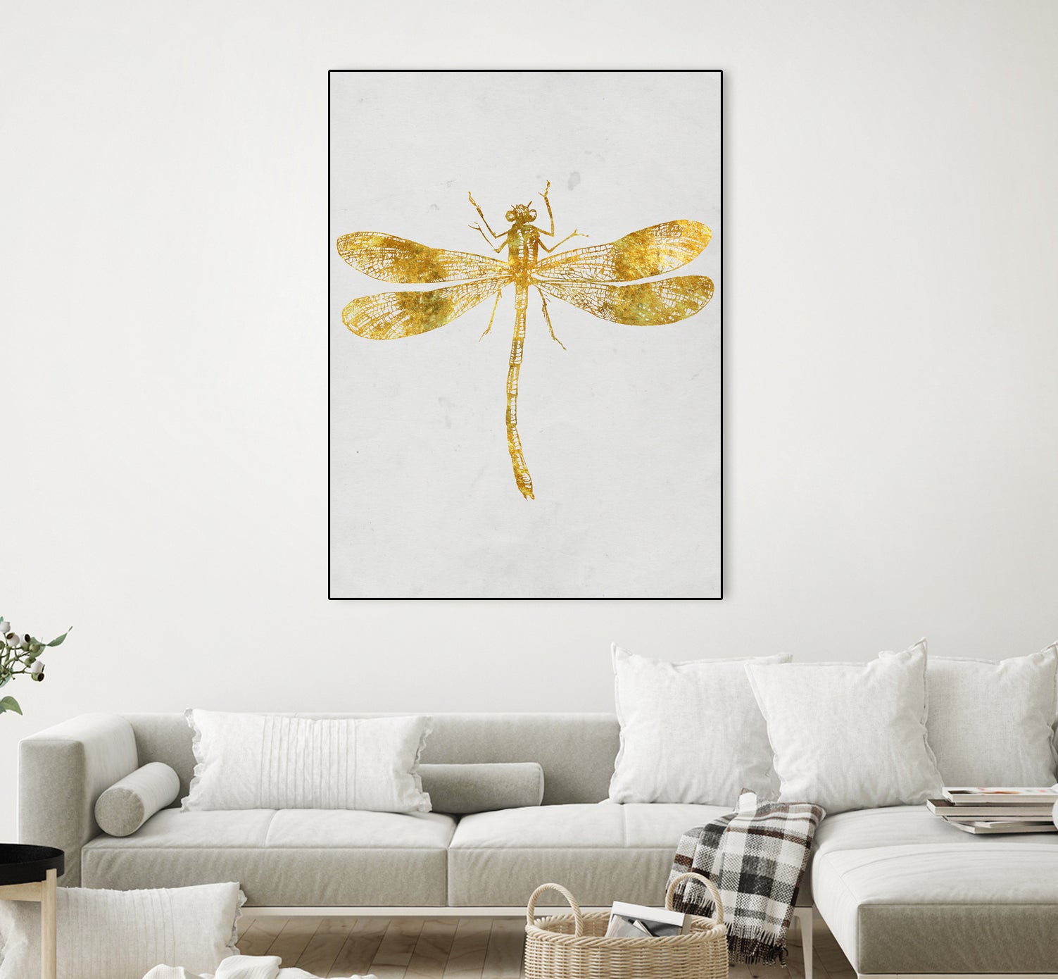 Golden Dragonfly by Patrycja Polechonska on GIANT ART - gray mixed media