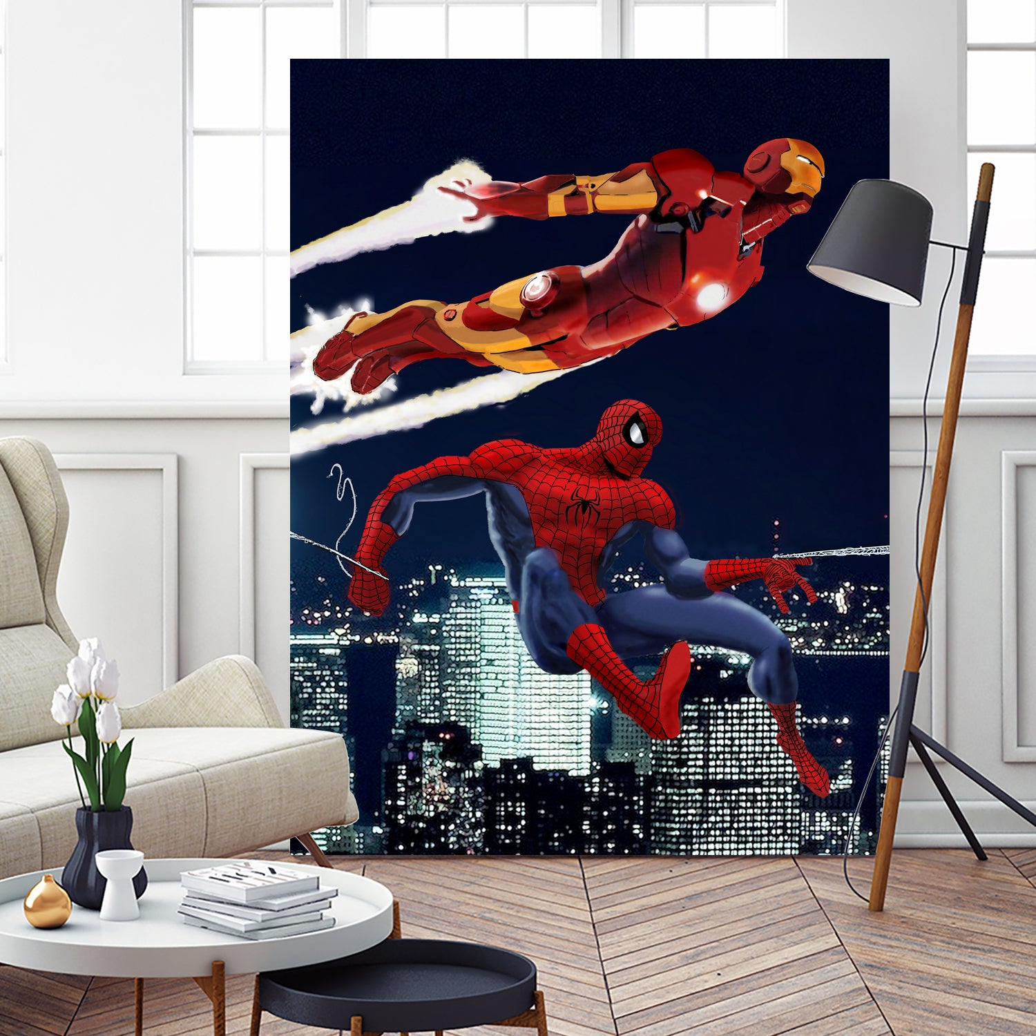 Marvel: Spider-Man and Iron Man by Dan Avenell on GIANT ART - black digital drawing