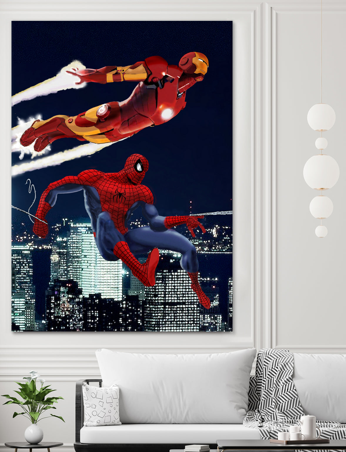 Marvel: Spider-Man and Iron Man by Dan Avenell on GIANT ART - black digital drawing