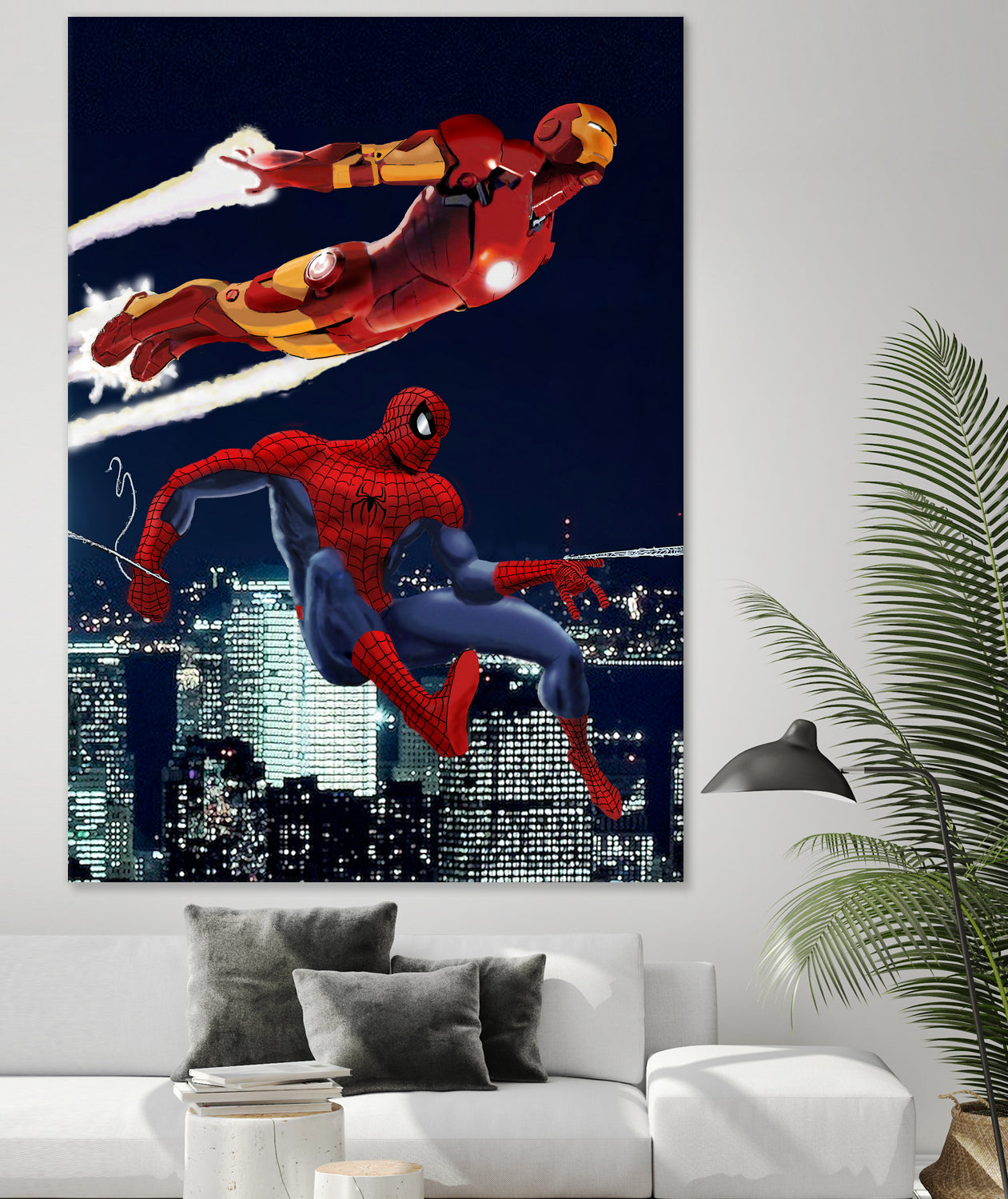 Marvel: Spider-Man and Iron Man by Dan Avenell on GIANT ART - black digital drawing