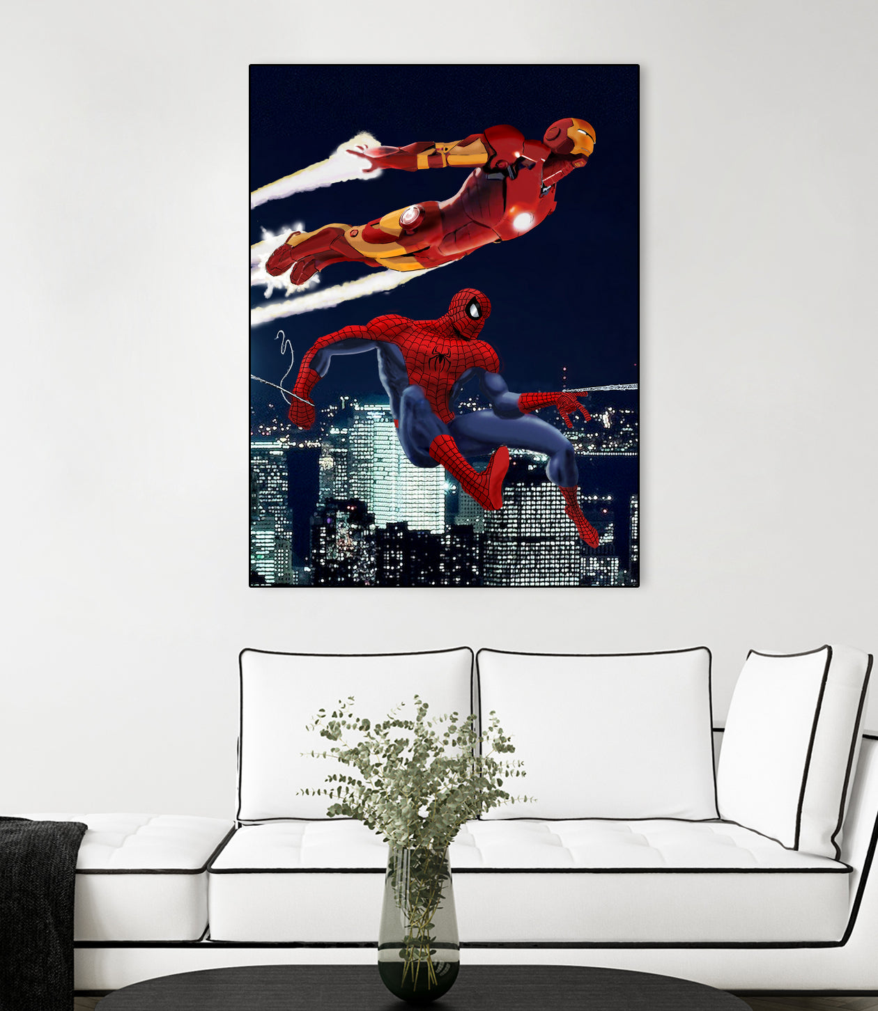 Marvel: Spider-Man and Iron Man by Dan Avenell on GIANT ART - black digital drawing