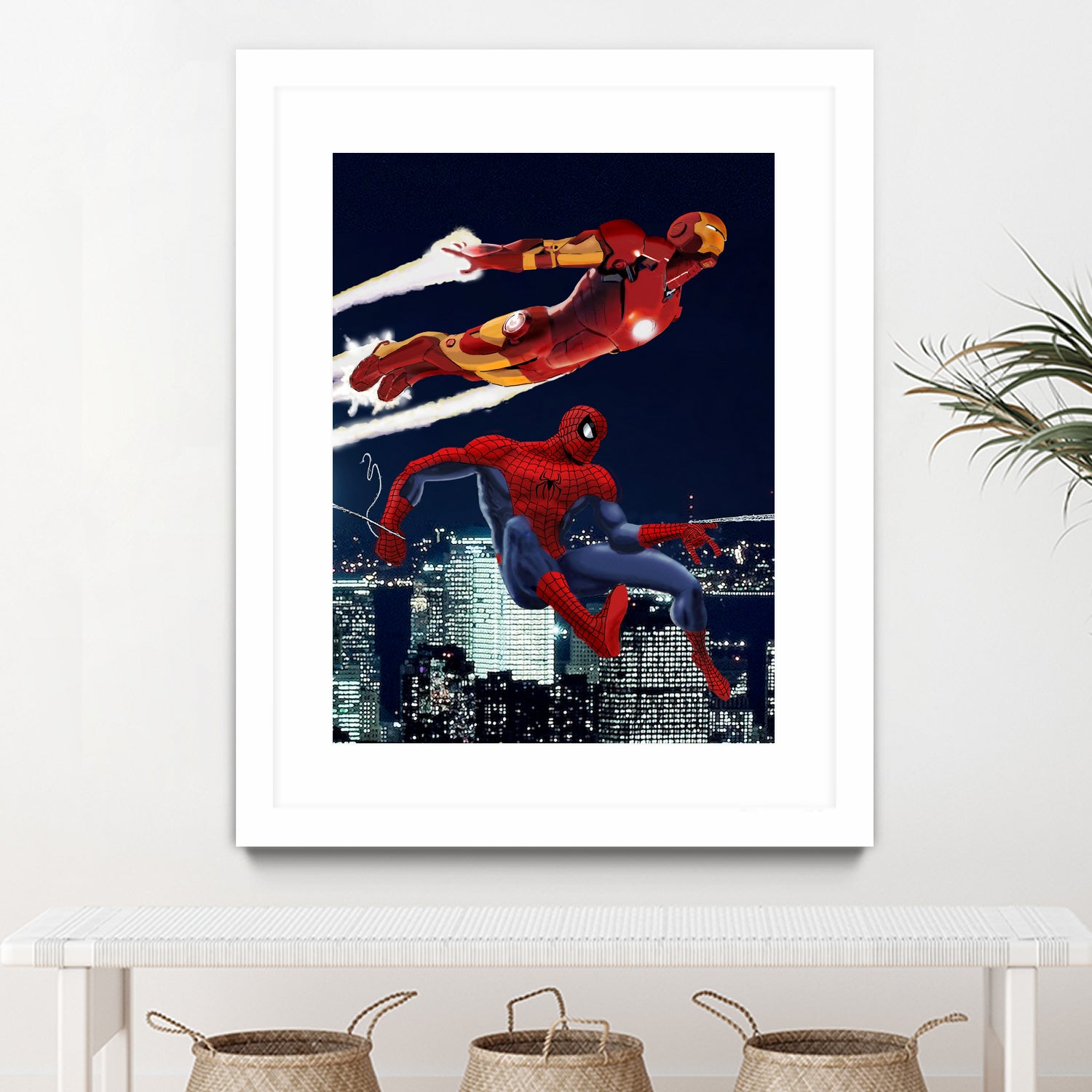 Marvel: Spider-Man and Iron Man by Dan Avenell on GIANT ART - black digital drawing