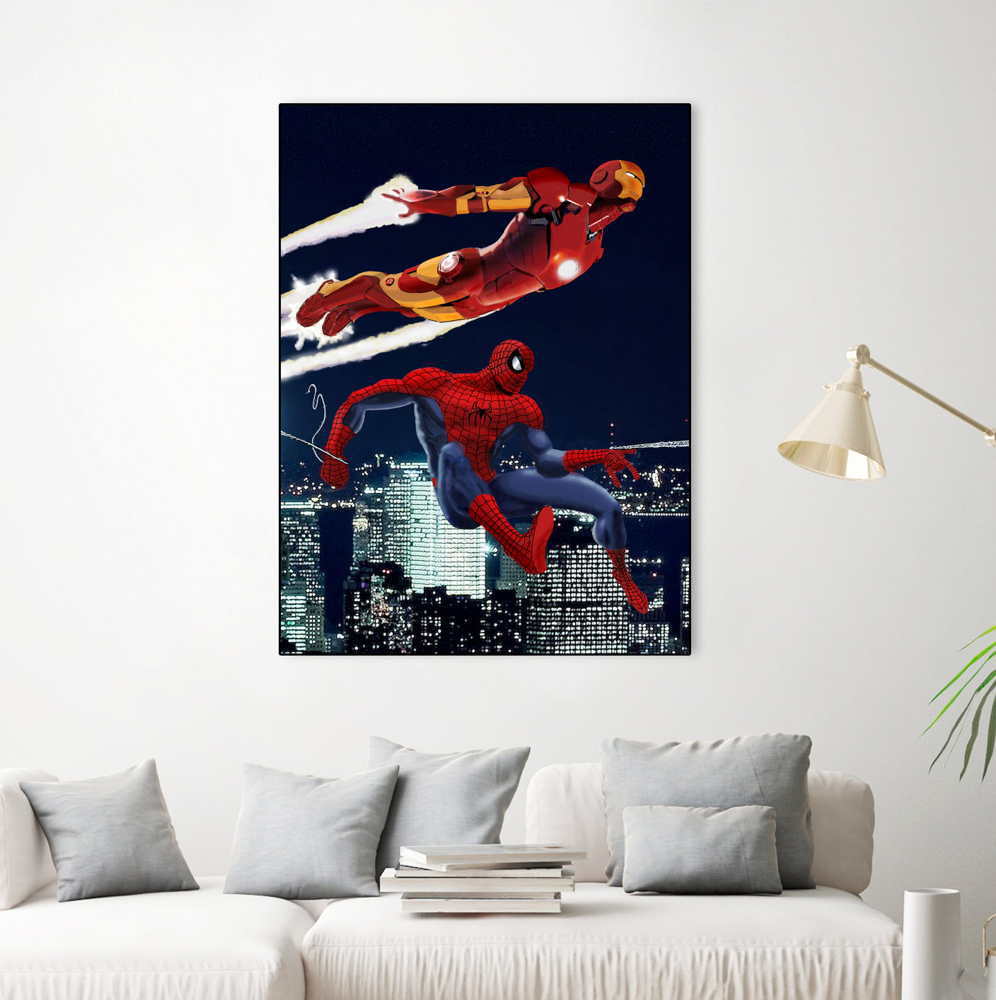 Marvel: Spider-Man and Iron Man by Dan Avenell on GIANT ART - black digital drawing