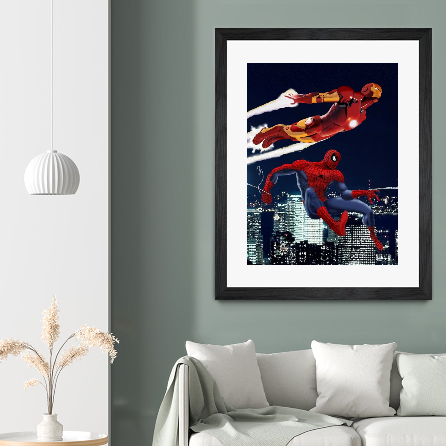 Marvel: Spider-Man and Iron Man by Dan Avenell on GIANT ART - black digital drawing