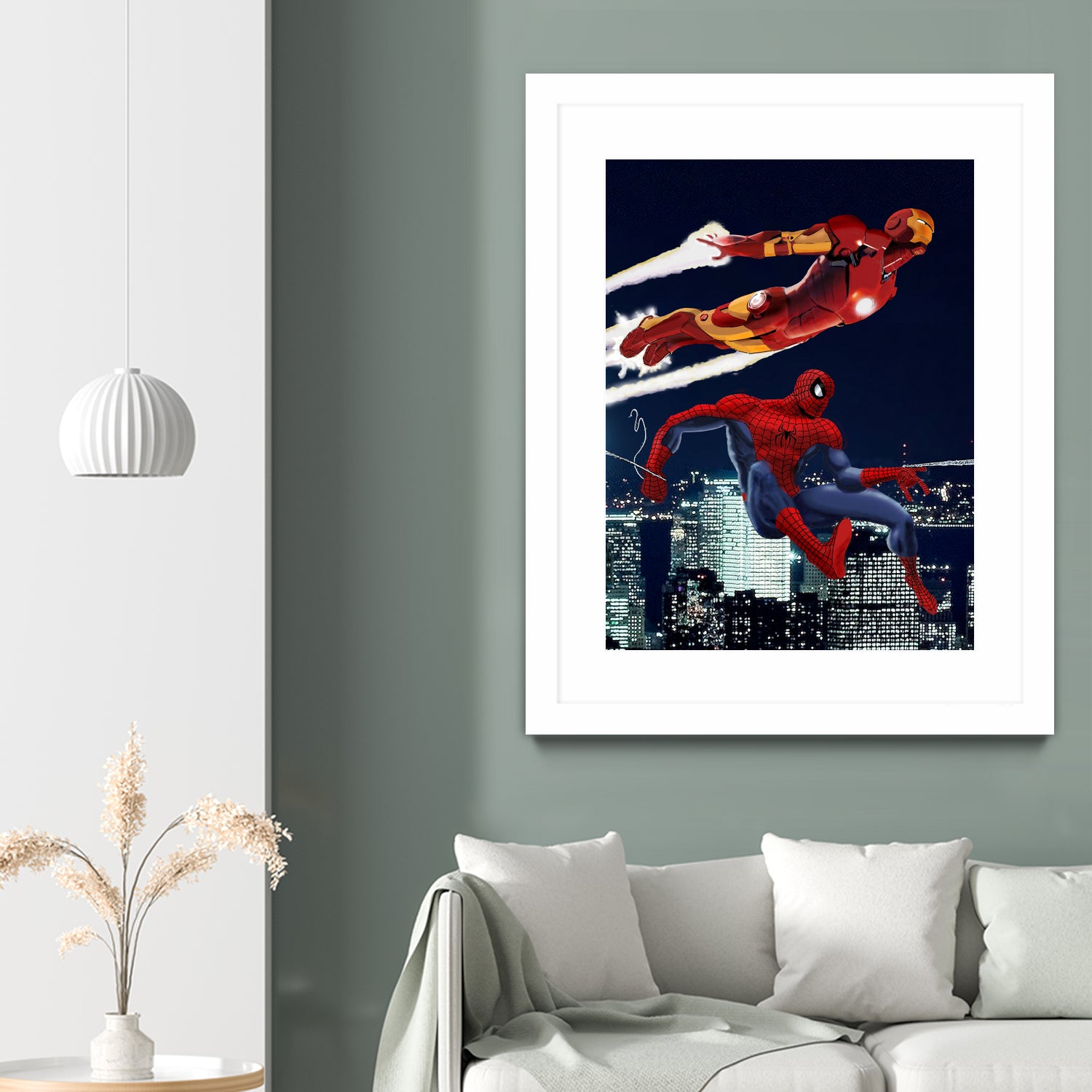 Marvel: Spider-Man and Iron Man by Dan Avenell on GIANT ART - black digital drawing