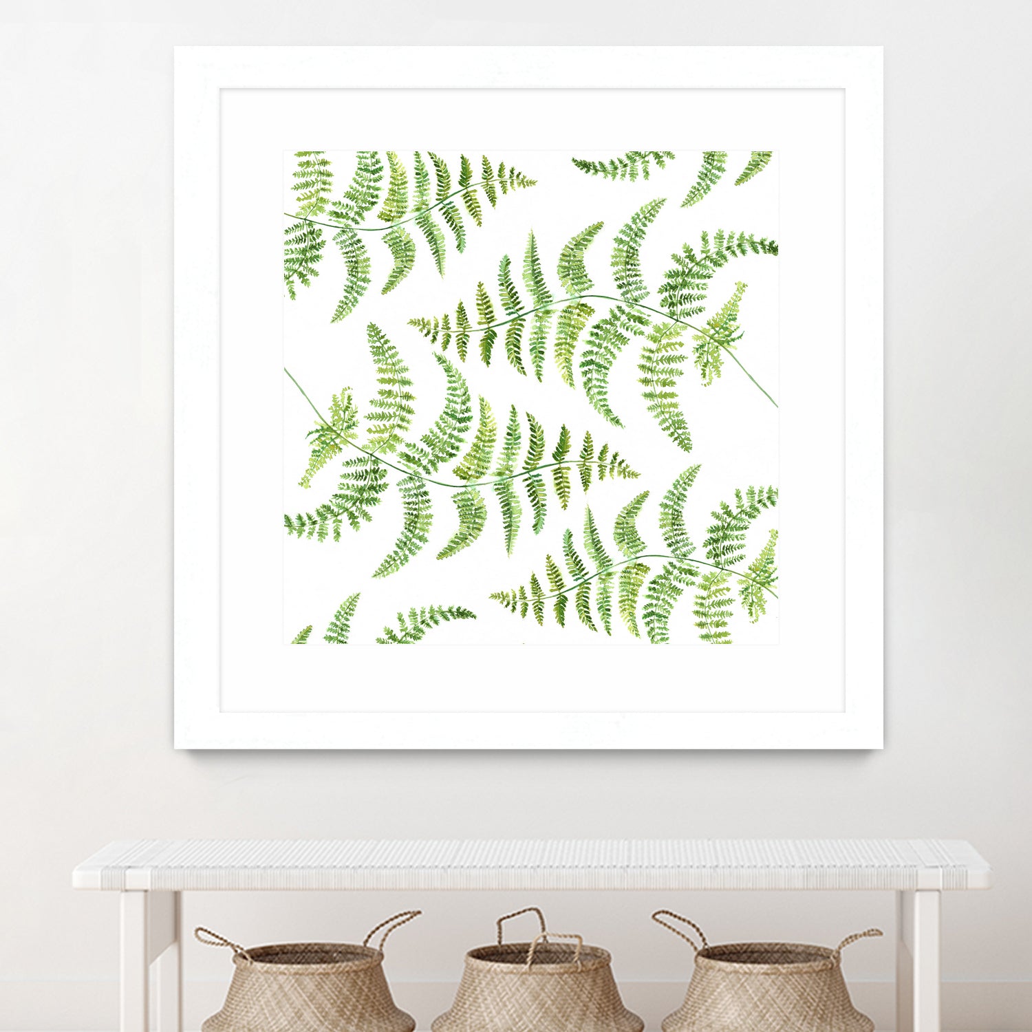 Fern pattern by Polina Ganzina on GIANT ART - white mixed media