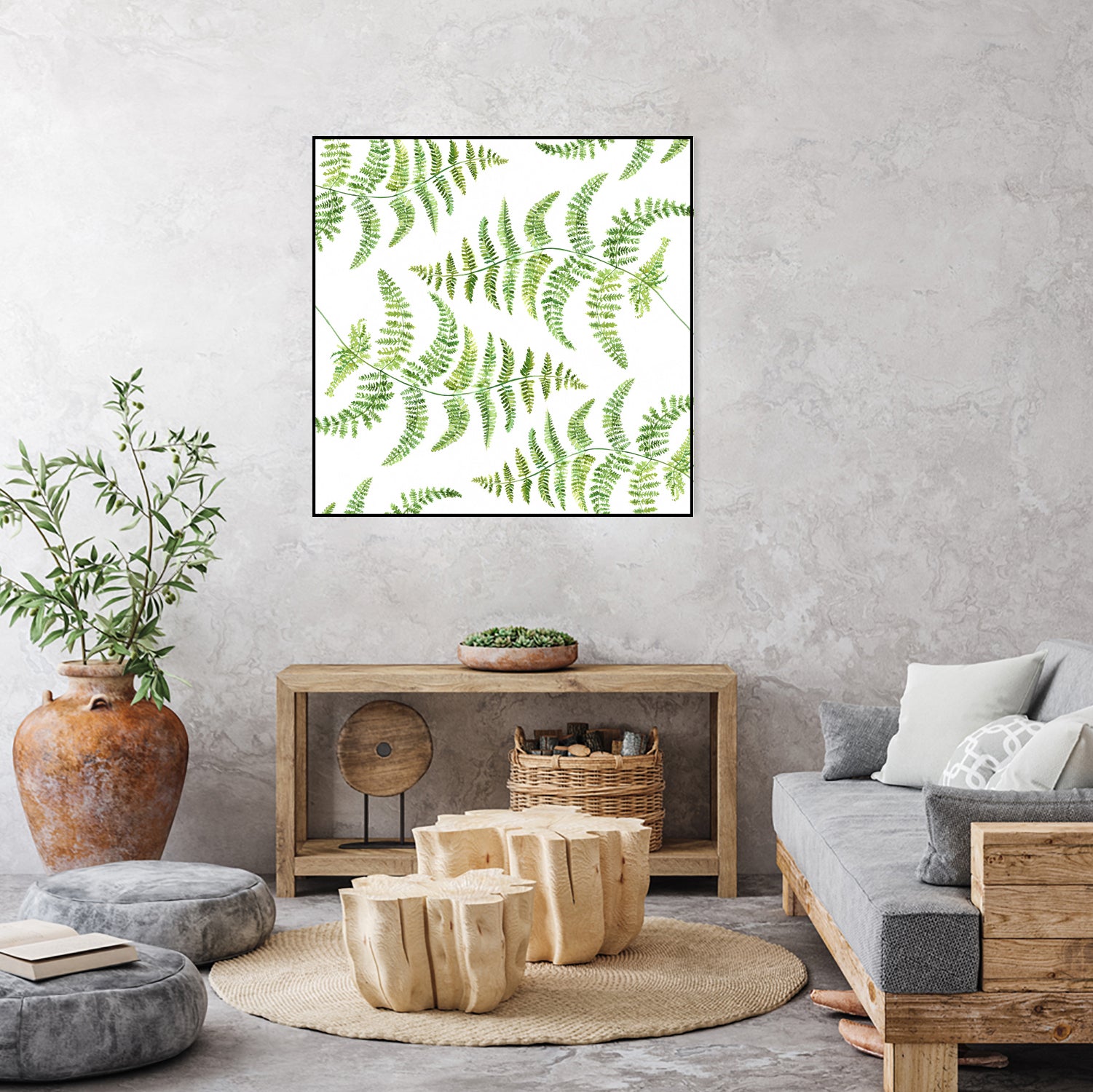 Fern pattern by Polina Ganzina on GIANT ART - white mixed media