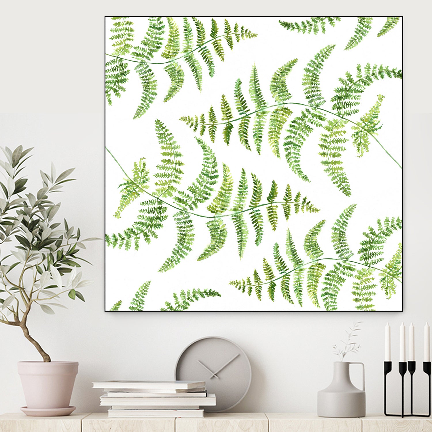 Fern pattern by Polina Ganzina on GIANT ART - white mixed media