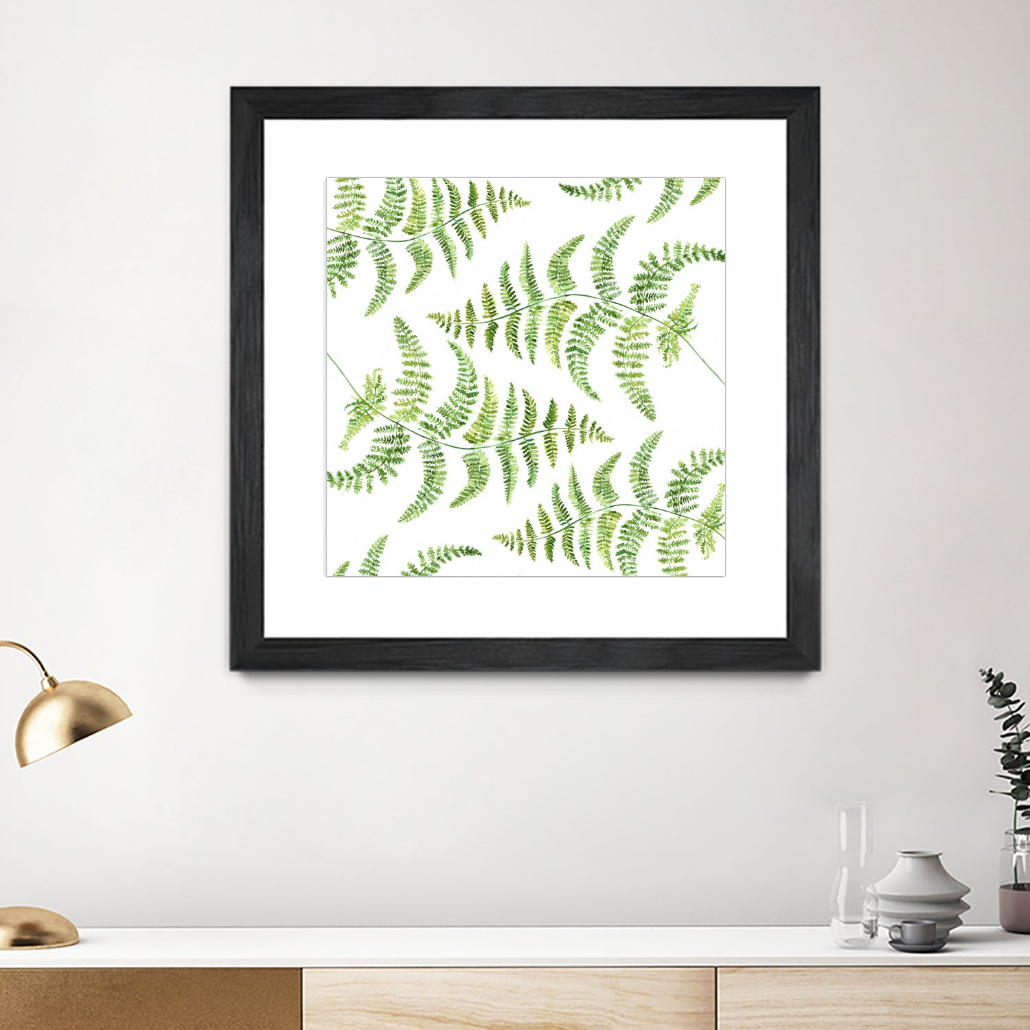 Fern pattern by Polina Ganzina on GIANT ART - white mixed media