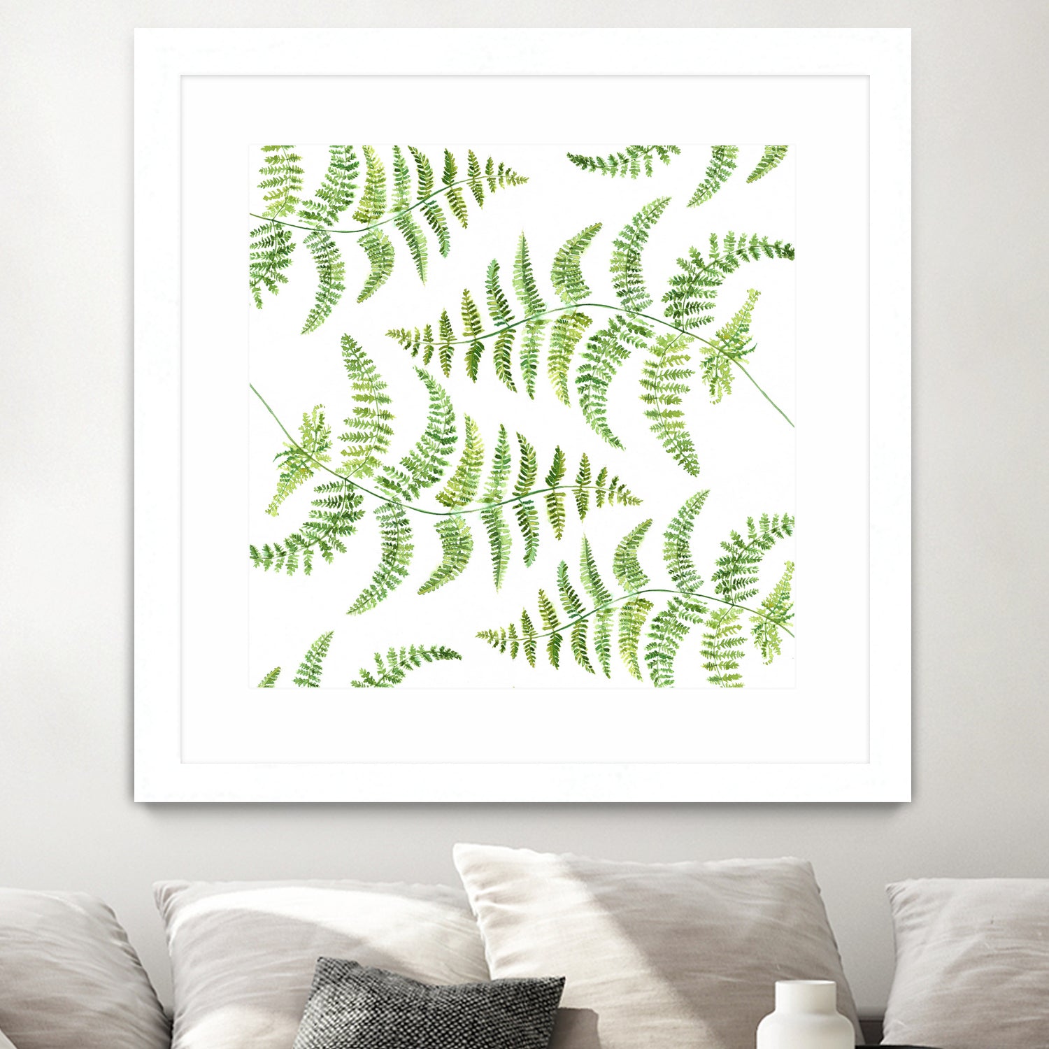 Fern pattern by Polina Ganzina on GIANT ART - white mixed media