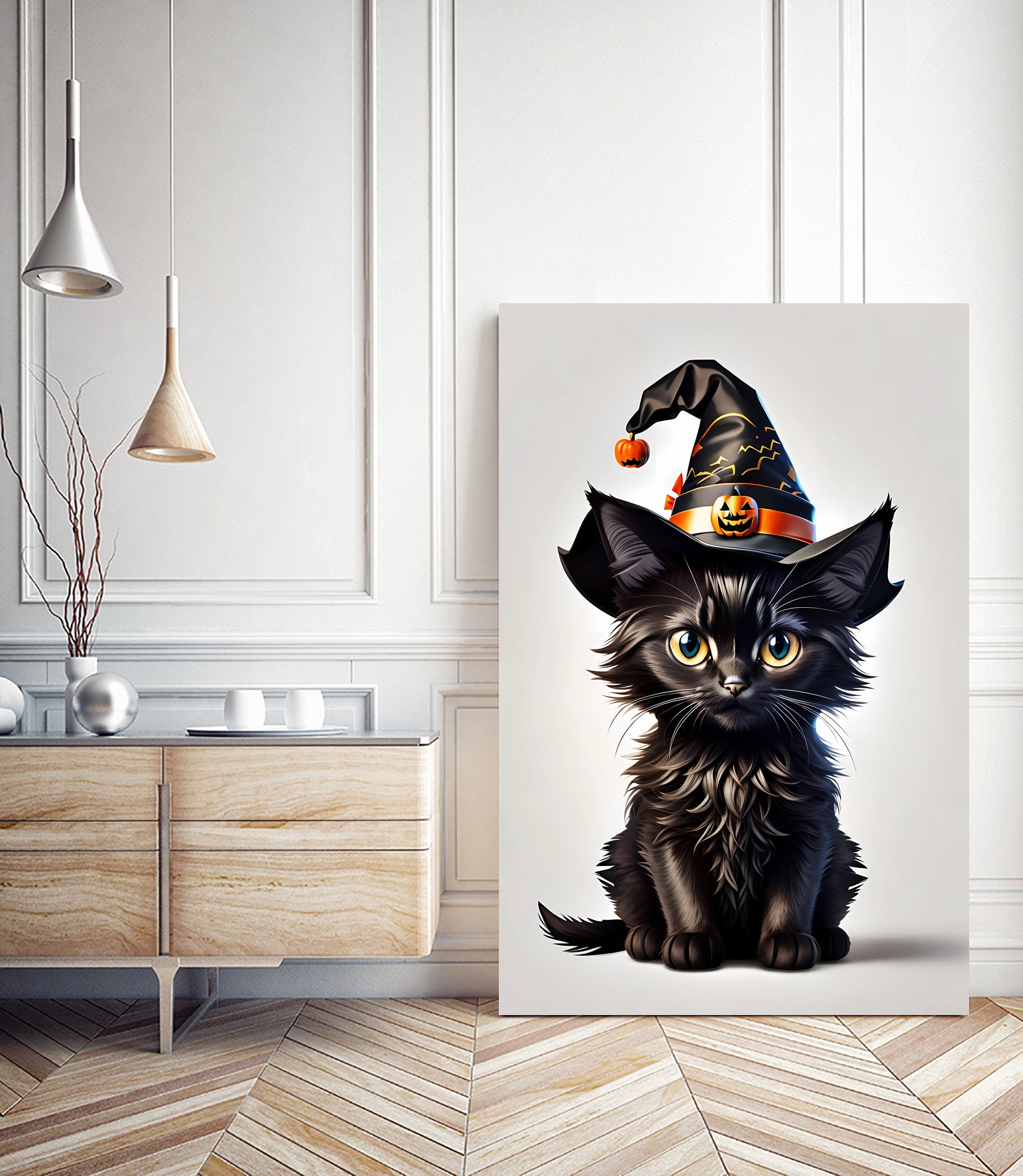 Black cat by Fil Red on GIANT ART - gray 3d art