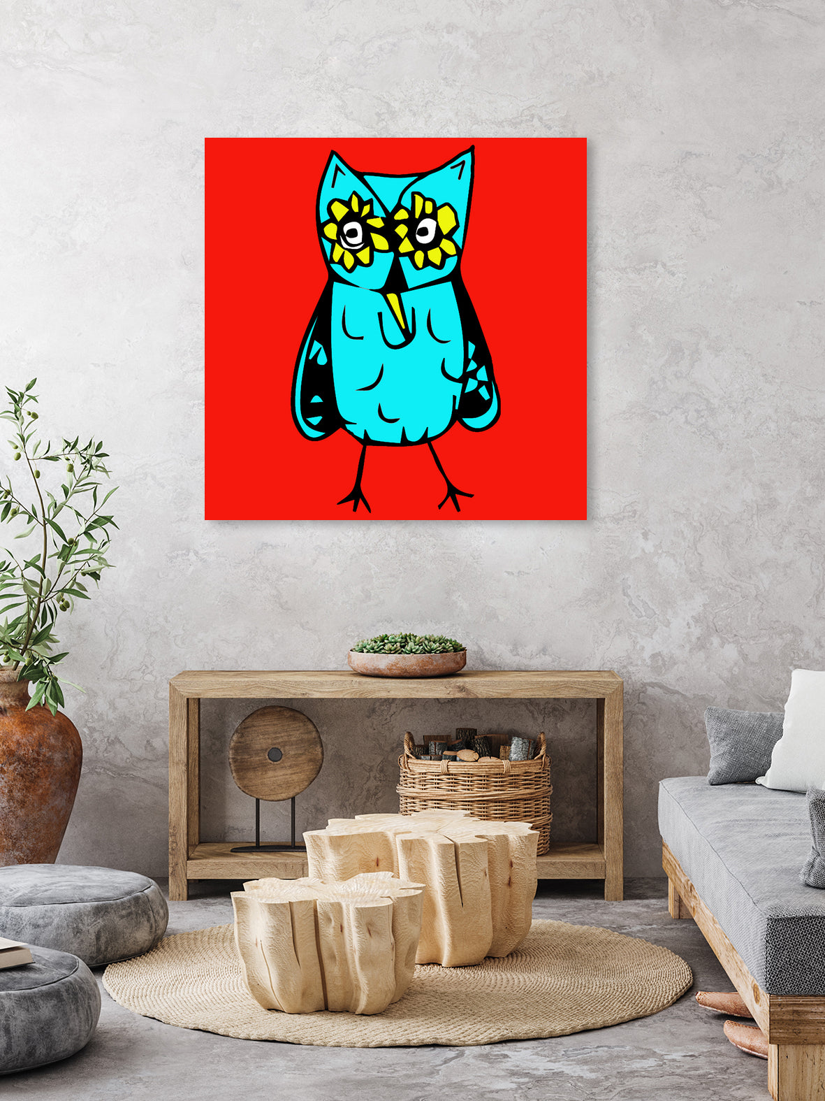 Rebel Owl by Tina Franco on GIANT ART - red digital drawing