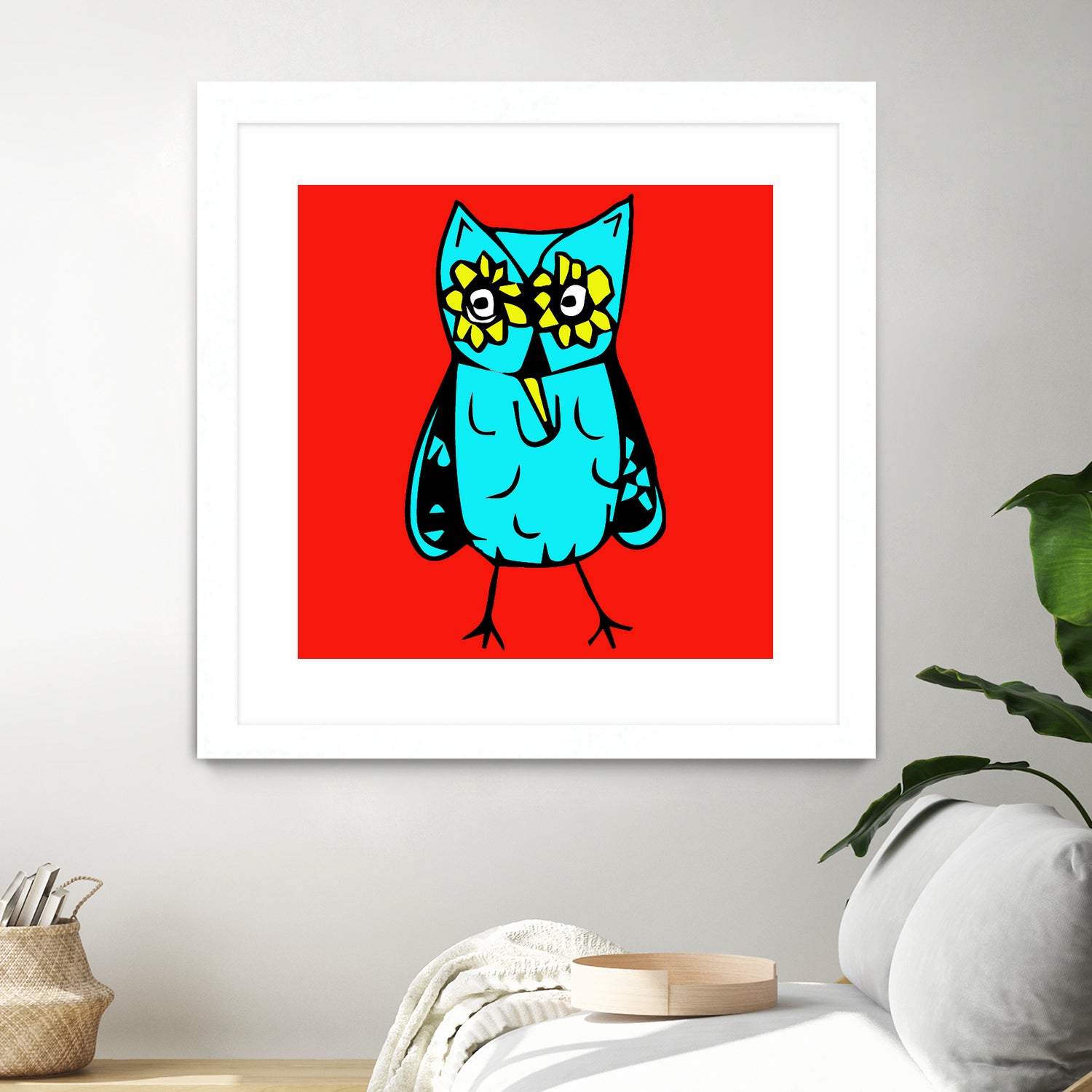 Rebel Owl by Tina Franco on GIANT ART - red digital drawing