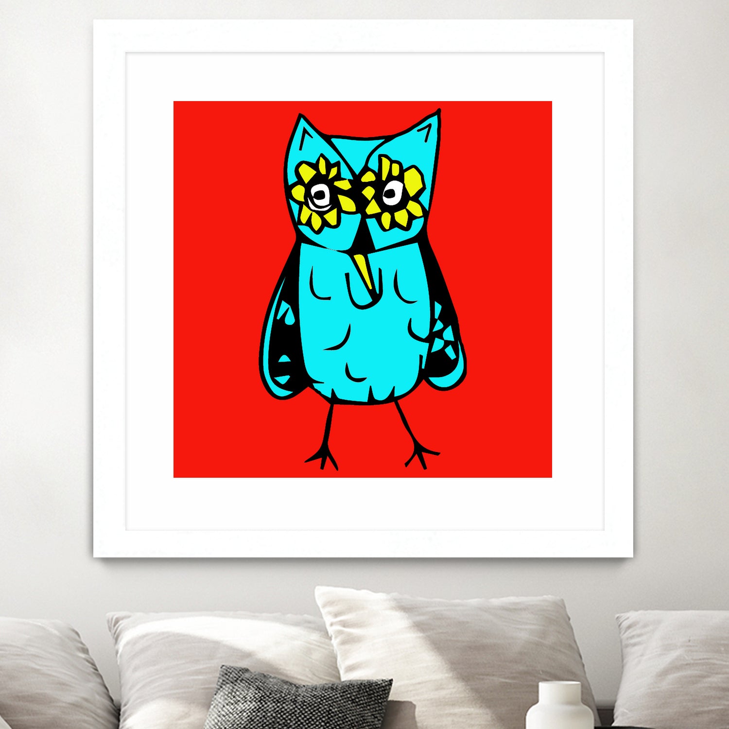 Rebel Owl by Tina Franco on GIANT ART - red digital drawing